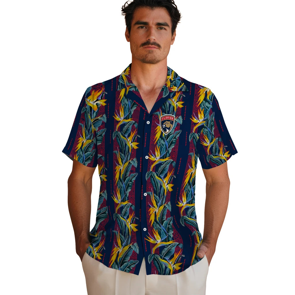 Florida Panthers Hawaiian Shirt - Paradise Vines | Hula Hawaiian Shirts
