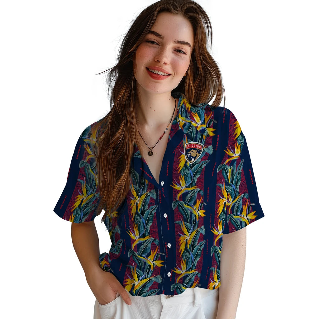 Florida Panthers Hawaiian Shirt - Paradise Vines | Hula Hawaiian Shirts