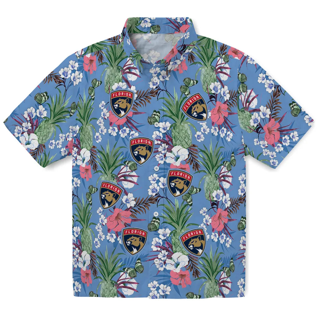 Florida Panthers Hawaiian Shirt - Pineapple Bouquet | Hula Hawaiian Shirts