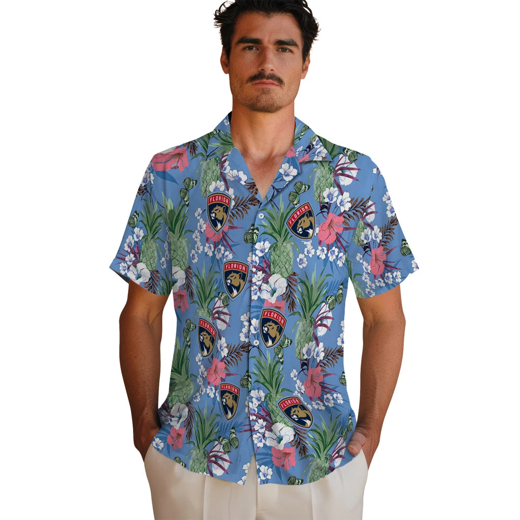 Florida Panthers Hawaiian Shirt - Pineapple Bouquet | Hula Hawaiian Shirts