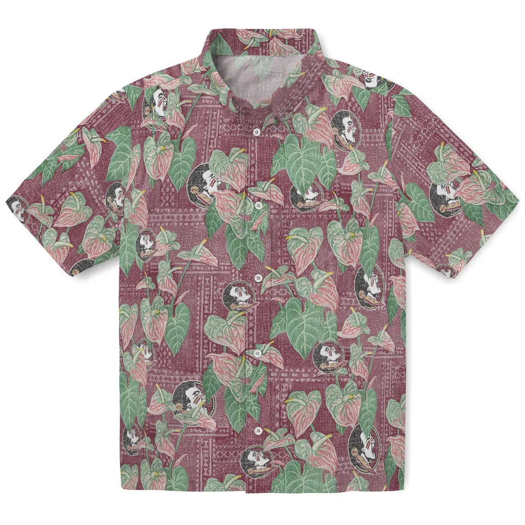 Florida State Seminoles Hawaiian Shirt - Anthurium Overlay | Hula Hawaiian Shirts