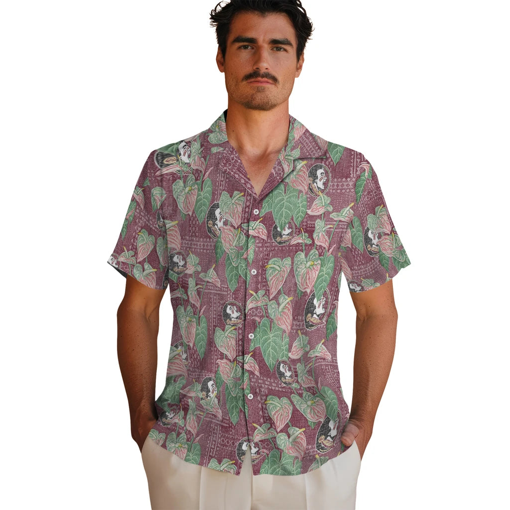 Florida State Seminoles Hawaiian Shirt - Anthurium Overlay | Hula Hawaiian Shirts