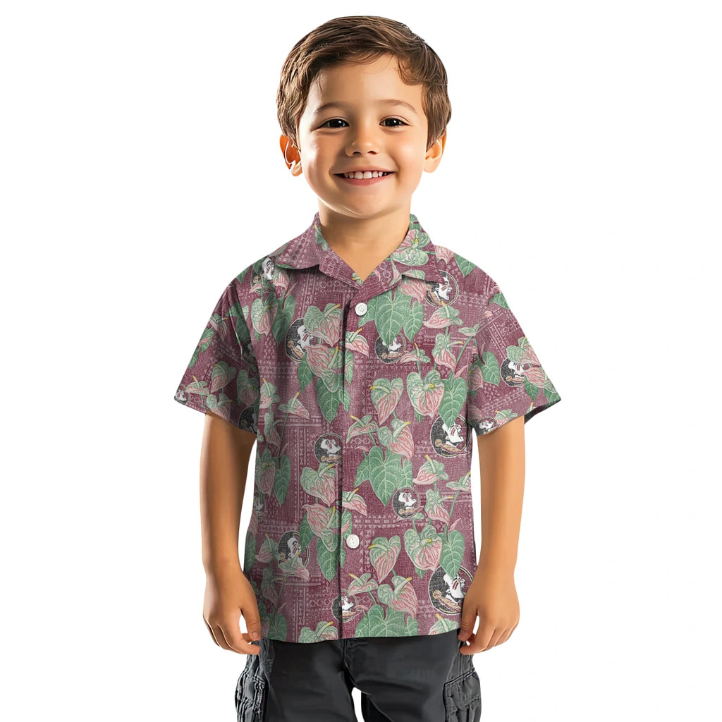 Florida State Seminoles Hawaiian Shirt - Anthurium Overlay | Hula Hawaiian Shirts
