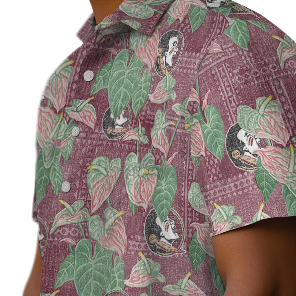 Florida State Seminoles Hawaiian Shirt - Anthurium Overlay | Hula Hawaiian Shirts