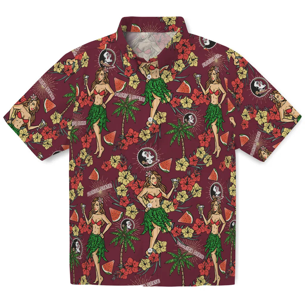 Florida State Seminoles Hawaiian Shirt - Hawaiian Girls Design | Hula Hawaiian Shirts