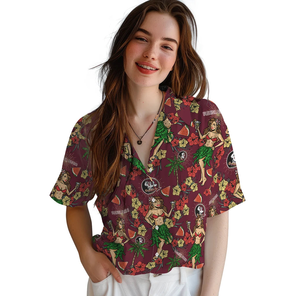 Florida State Seminoles Hawaiian Shirt - Hawaiian Girls Design | Hula Hawaiian Shirts