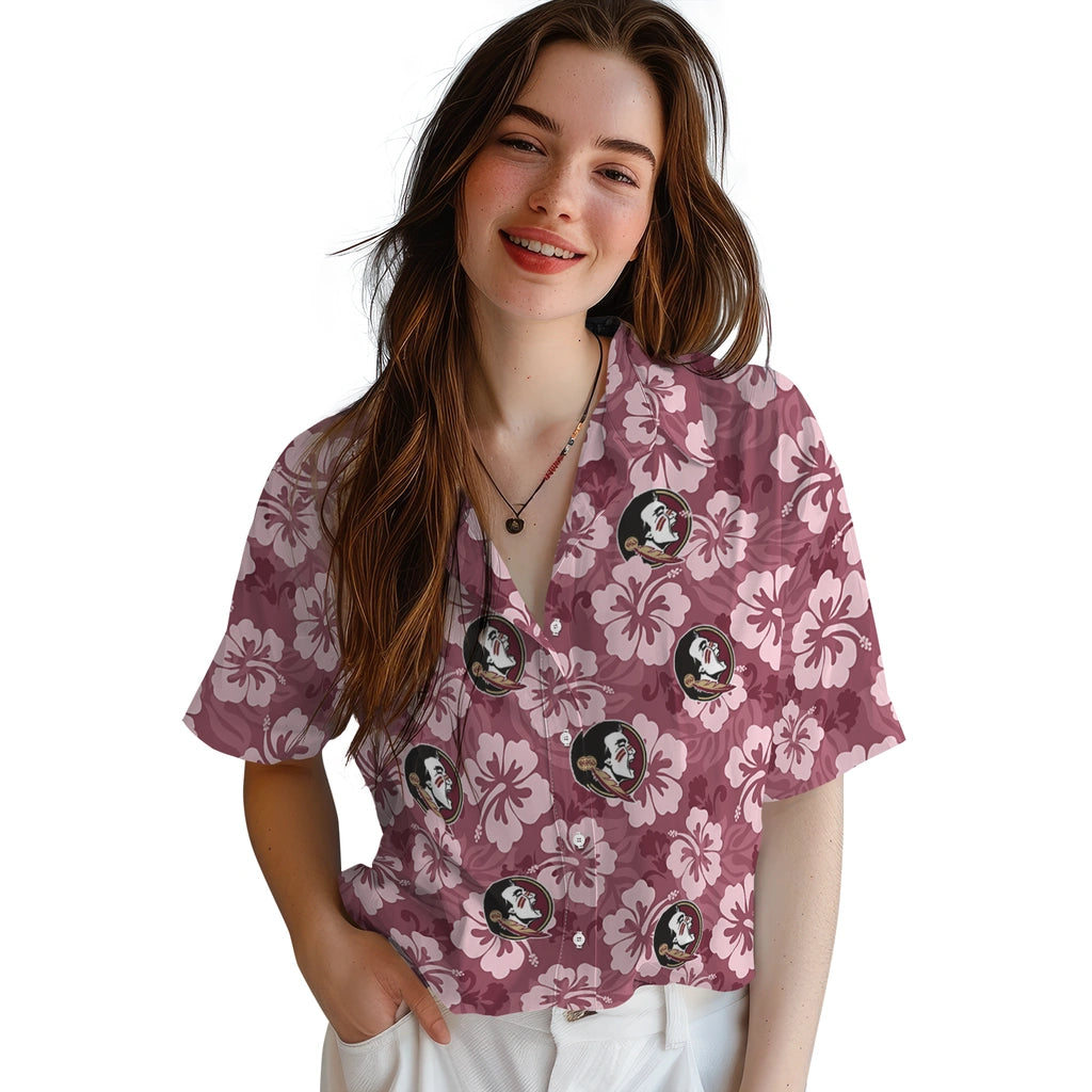 Florida State Seminoles Hawaiian Shirt - Hibiscus Cluster | Hula Hawaiian Shirts