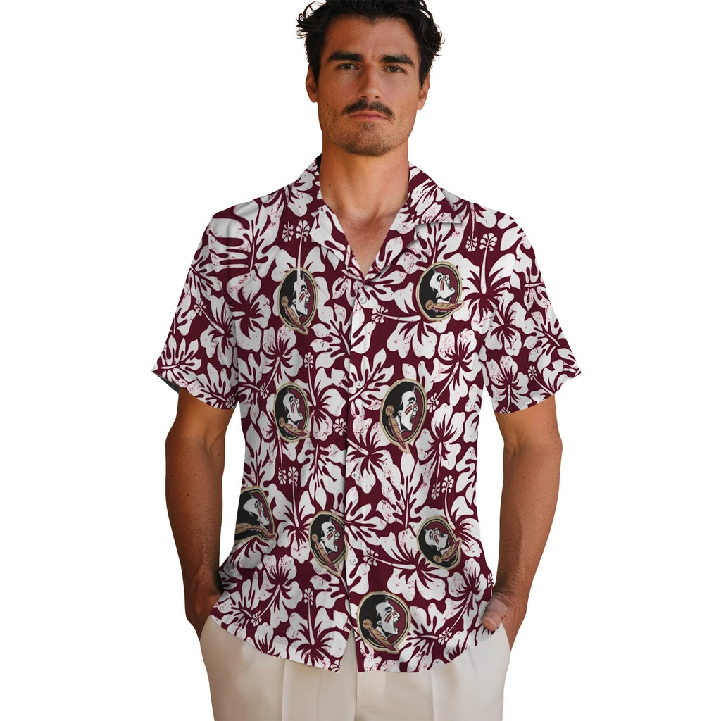 Florida State Seminoles Hawaiian Shirt - Hibiscus Motif | Hula Hawaiian Shirts
