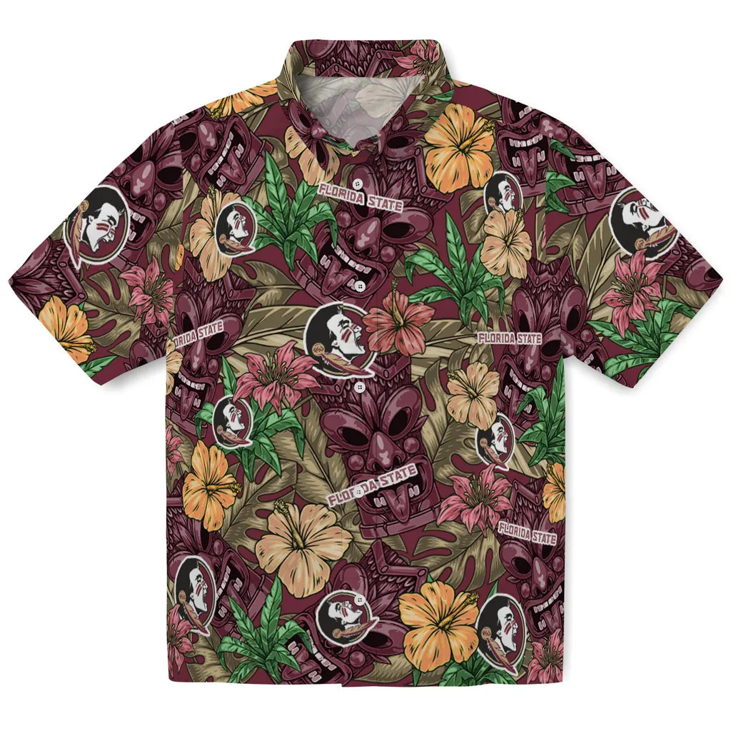 Florida State Seminoles Hawaiian Shirt - Hibiscus Tiki Jungle | Hula Hawaiian Shirts