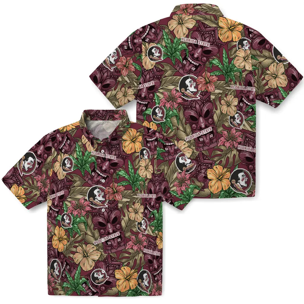Florida State Seminoles Hawaiian Shirt - Hibiscus Tiki Jungle | Hula Hawaiian Shirts