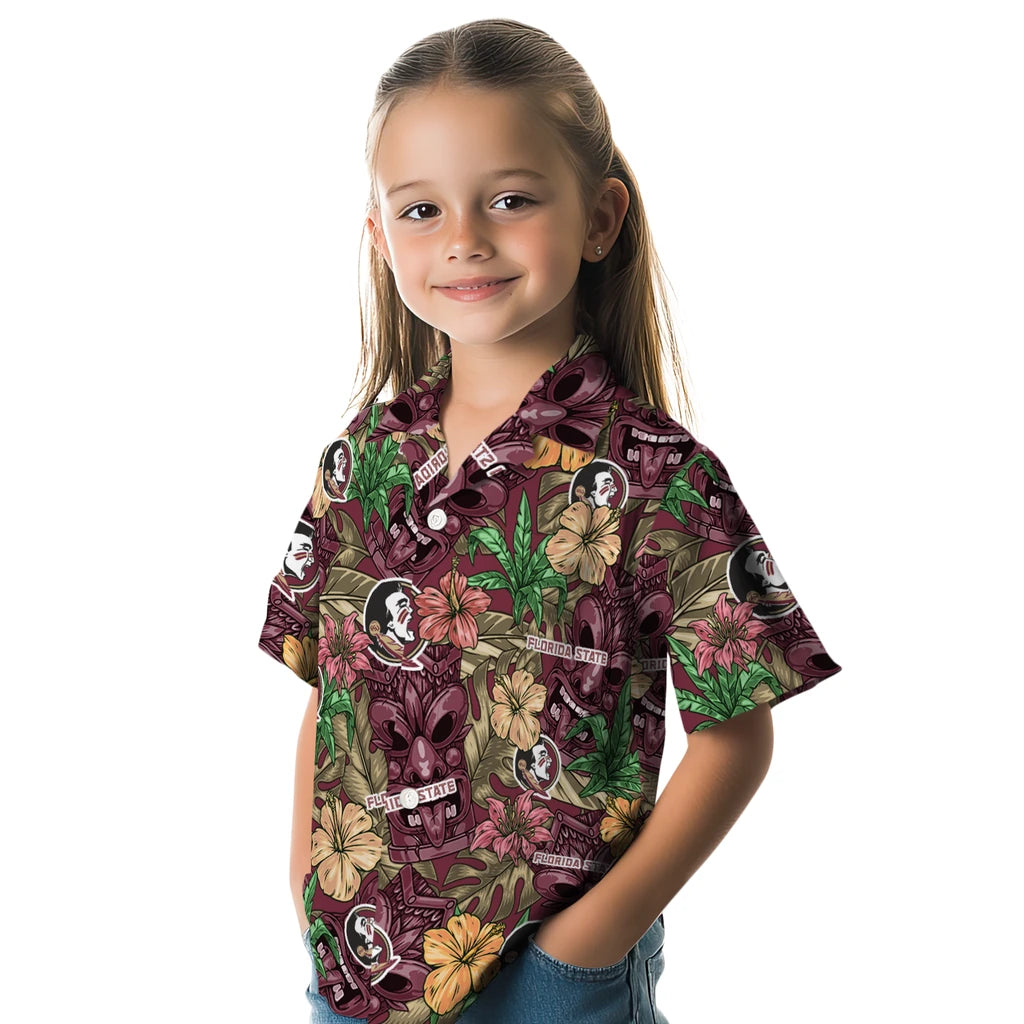 Florida State Seminoles Hawaiian Shirt - Hibiscus Tiki Jungle | Hula Hawaiian Shirts