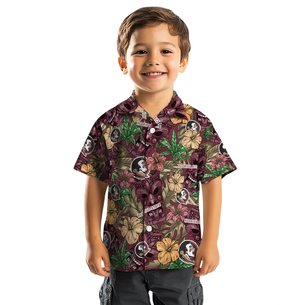 Florida State Seminoles Hawaiian Shirt - Hibiscus Tiki Jungle | Hula Hawaiian Shirts