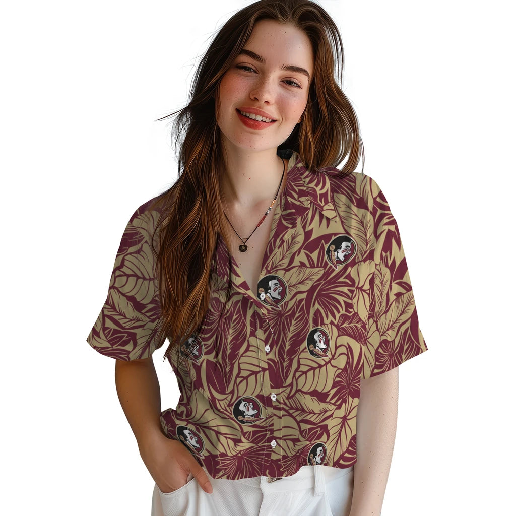 Florida State Seminoles Hawaiian Shirt - Monstera Layer | Hula Hawaiian Shirts
