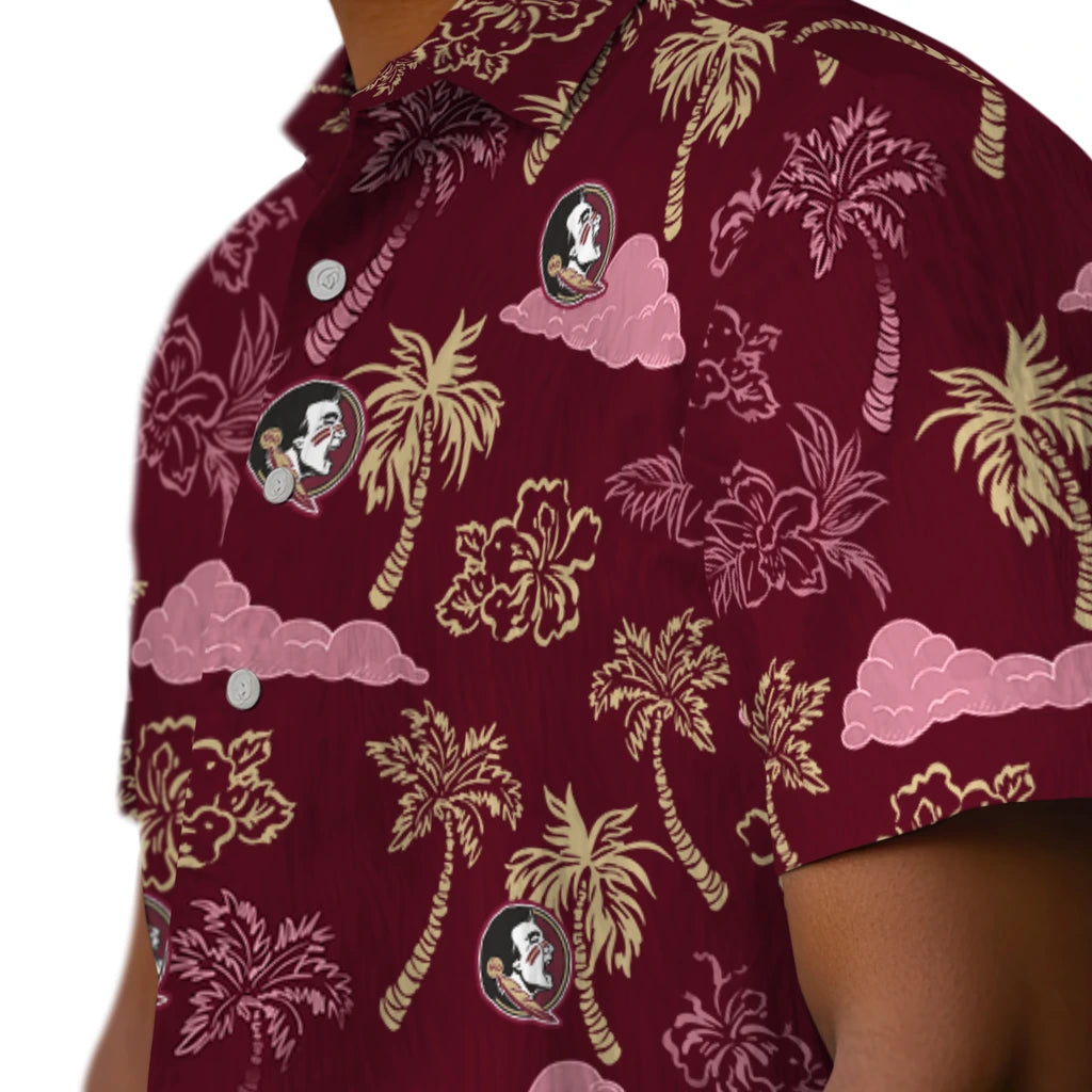 Florida State Seminoles Hawaiian Shirt - Palm And Clouds | Hula Hawaiian Shirts