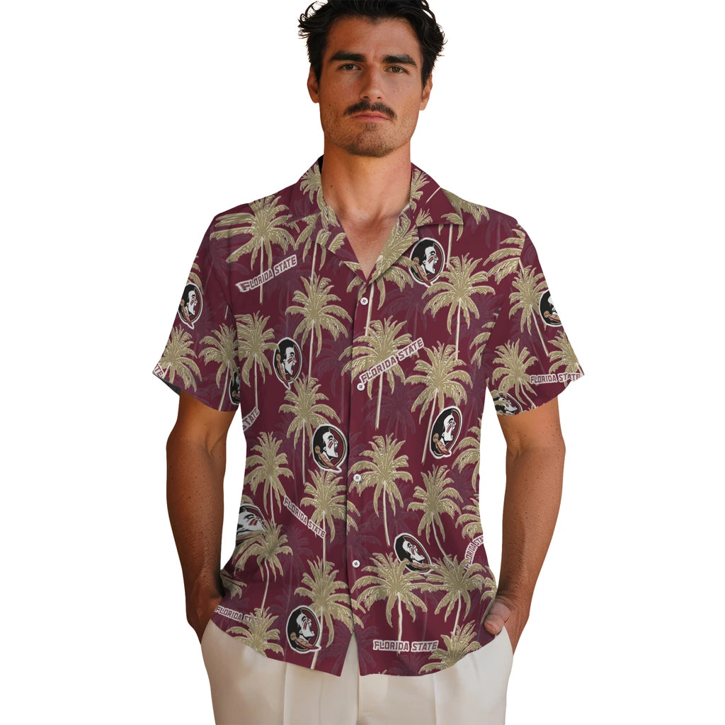 Florida State Seminoles Hawaiian Shirt - Palm Tree Motif | Hula Hawaiian Shirts