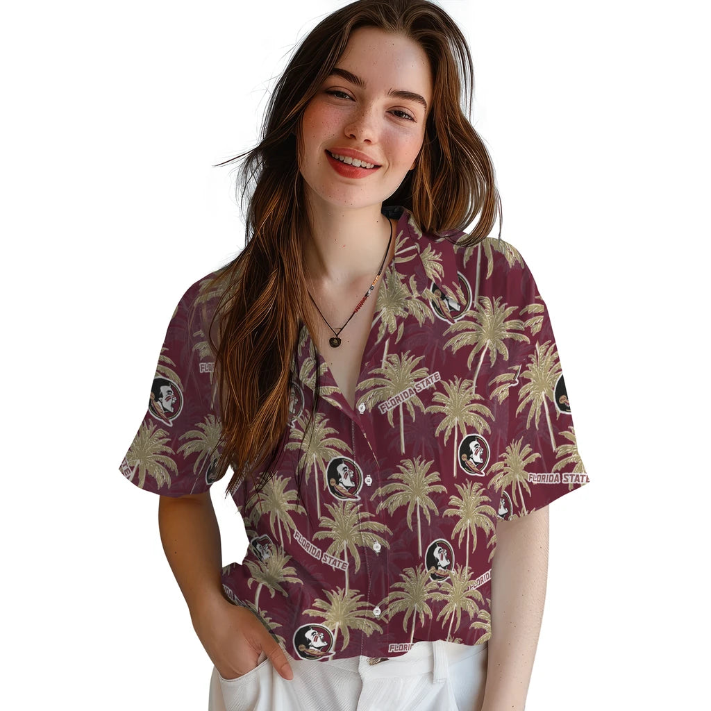 Florida State Seminoles Hawaiian Shirt - Palm Tree Motif | Hula Hawaiian Shirts