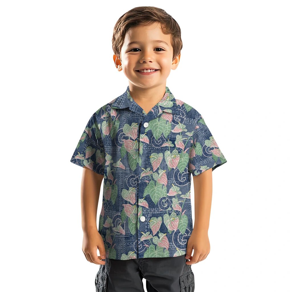 Georgetown Hoyas Hawaiian Shirt - Anthurium Overlay | Hula Hawaiian Shirts