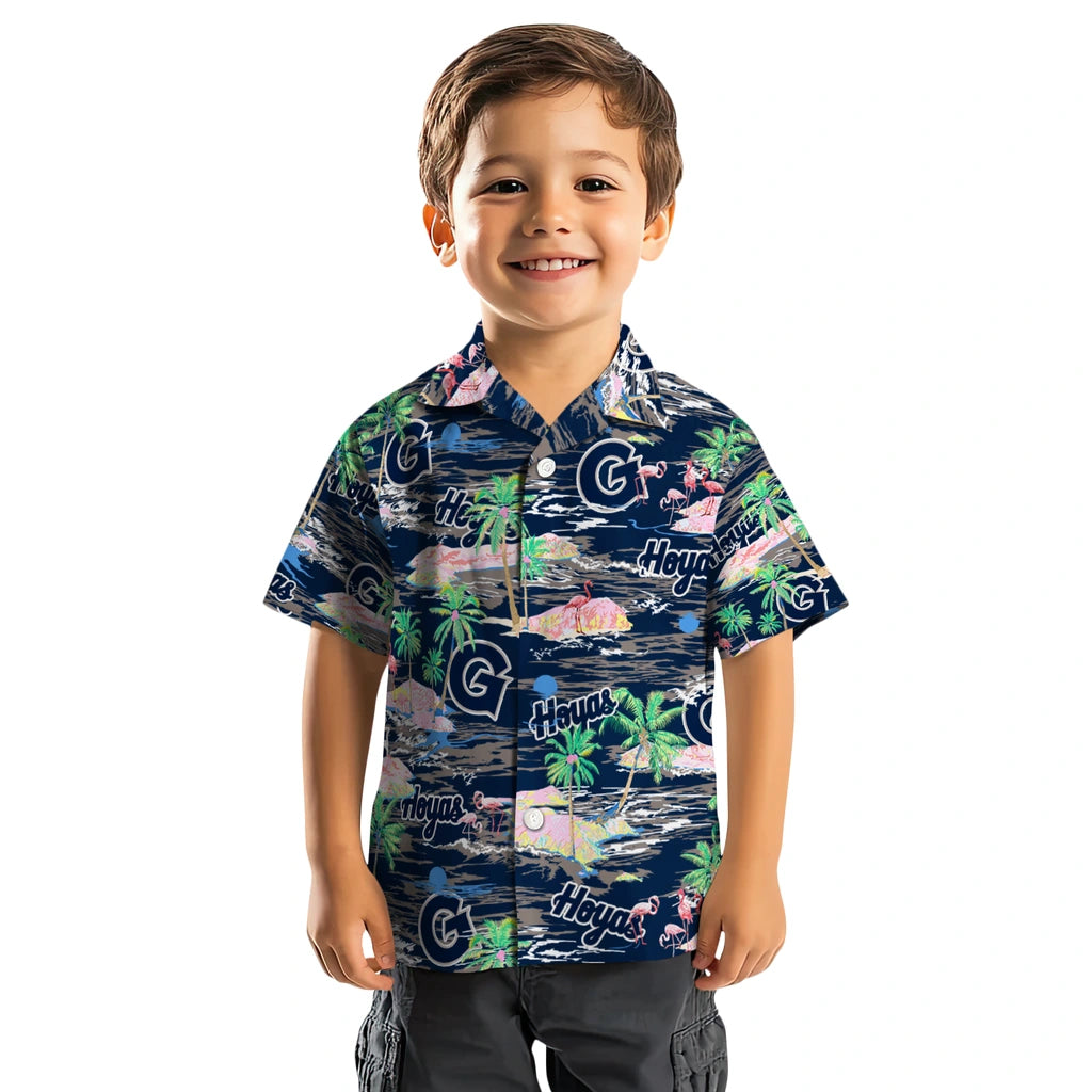 Georgetown Hoyas Hawaiian Shirt - Hawaii Island | Hula Hawaiian Shirts