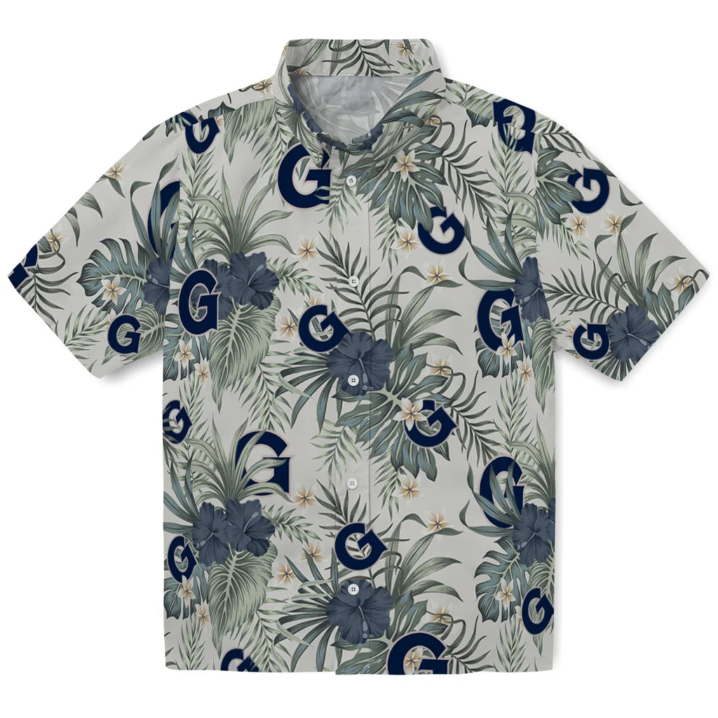 Georgetown Hoyas Hawaiian Shirt - Hibiscus Designs | Hula Hawaiian Shirts
