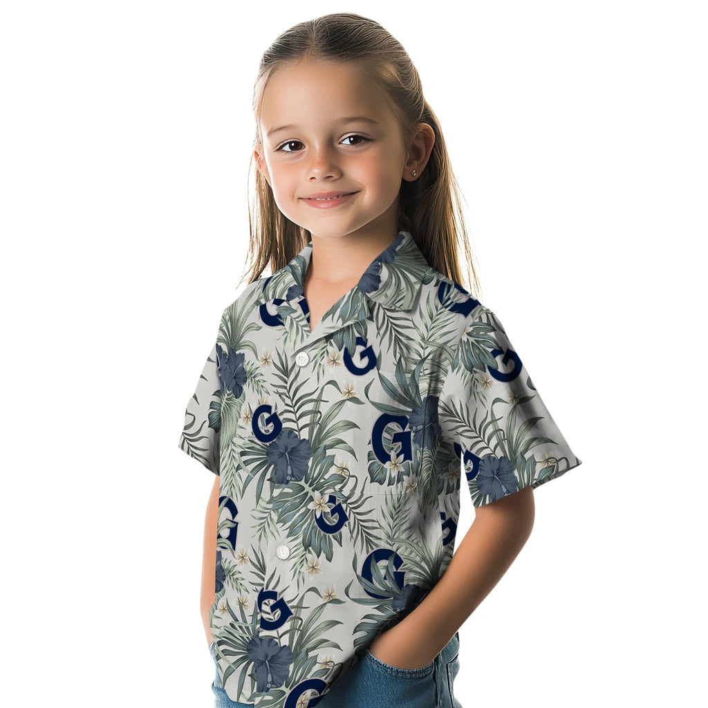 Georgetown Hoyas Hawaiian Shirt - Hibiscus Designs | Hula Hawaiian Shirts