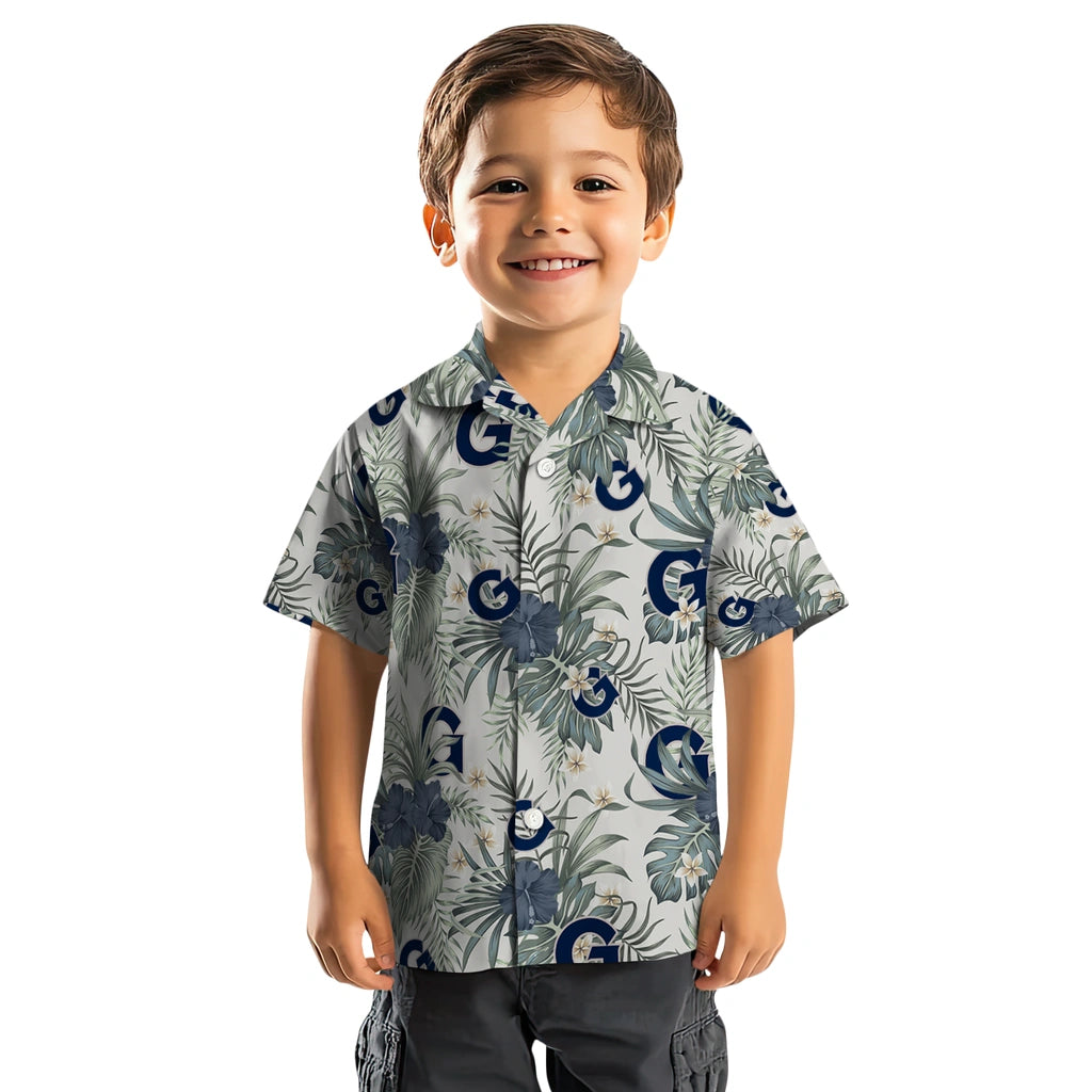 Georgetown Hoyas Hawaiian Shirt - Hibiscus Designs | Hula Hawaiian Shirts