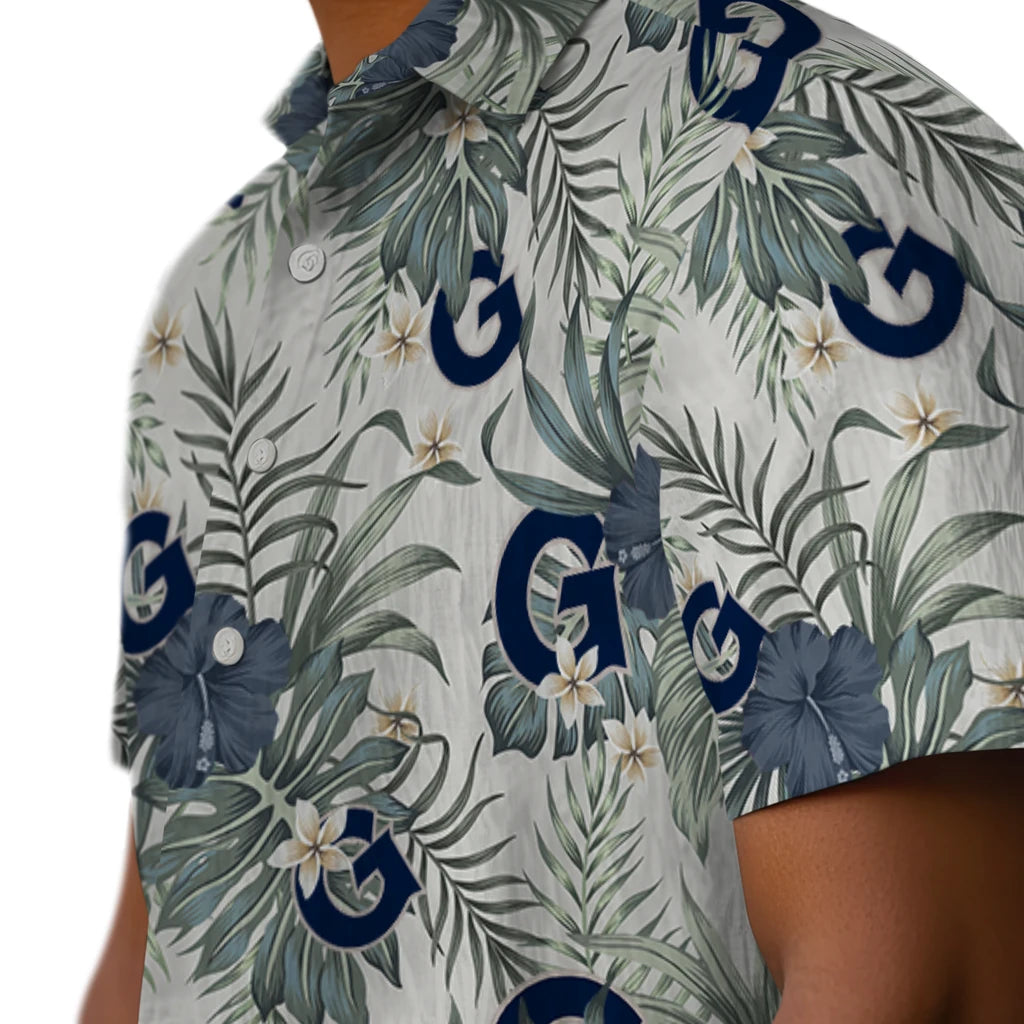 Georgetown Hoyas Hawaiian Shirt - Hibiscus Designs | Hula Hawaiian Shirts