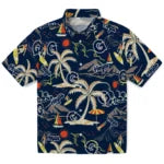 Georgetown Hoyas Hawaiian Shirt - Palm Tree Island | Hula Hawaiian Shirts