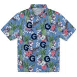 Georgetown Hoyas Hawaiian Shirt - Pineapple Bouquet | Hula Hawaiian Shirts