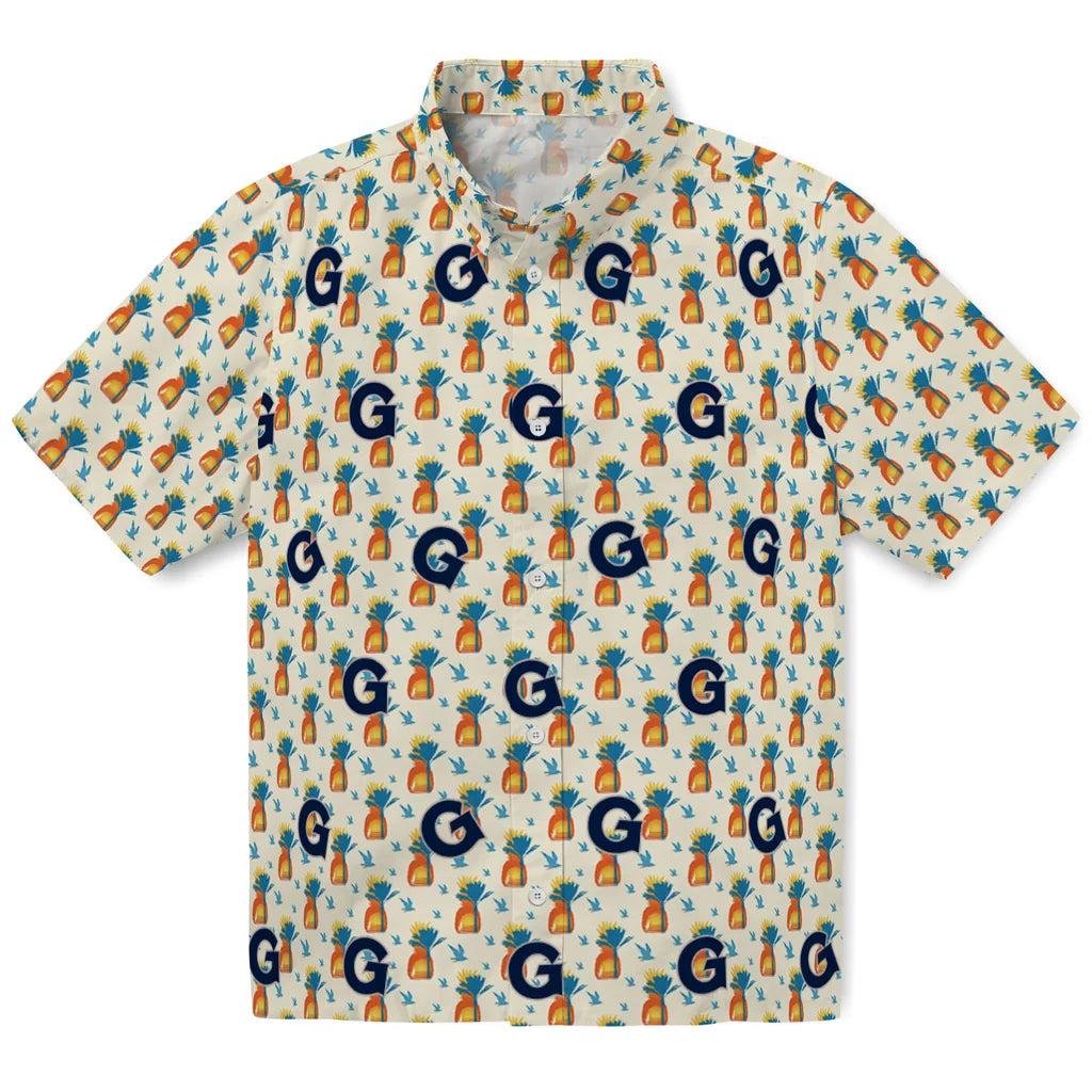 Georgetown Hoyas Hawaiian Shirt - Pineapple Delight | Hula Hawaiian Shirts
