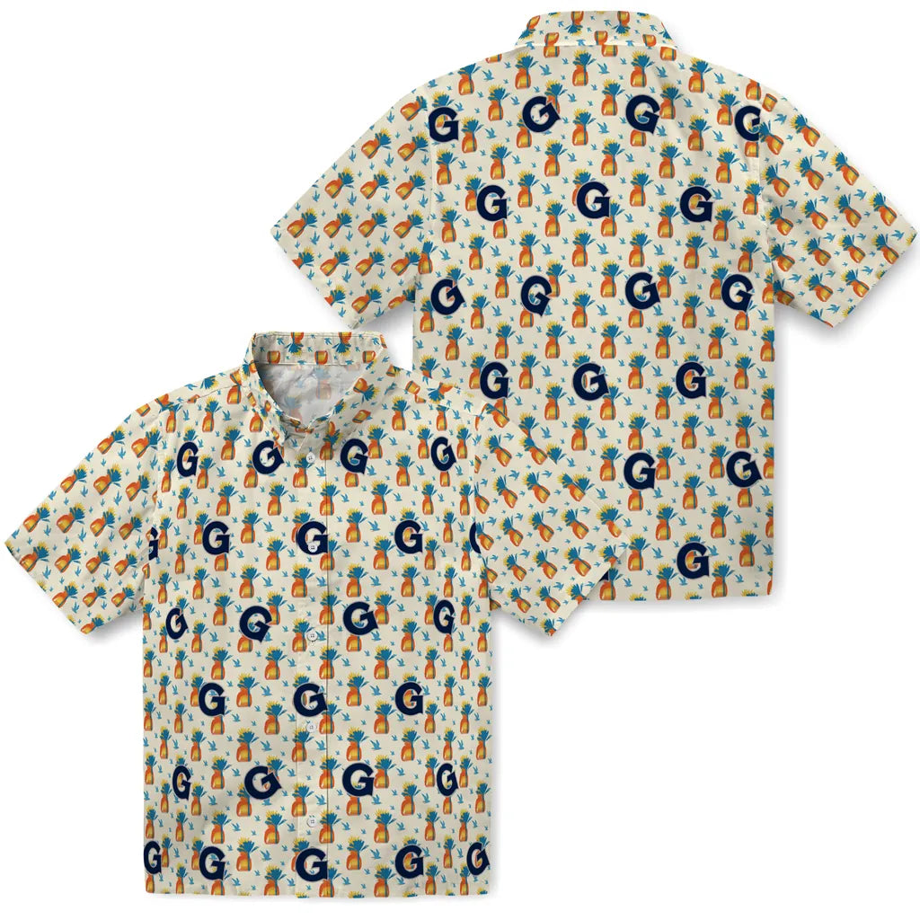 Georgetown Hoyas Hawaiian Shirt - Pineapple Delight | Hula Hawaiian Shirts