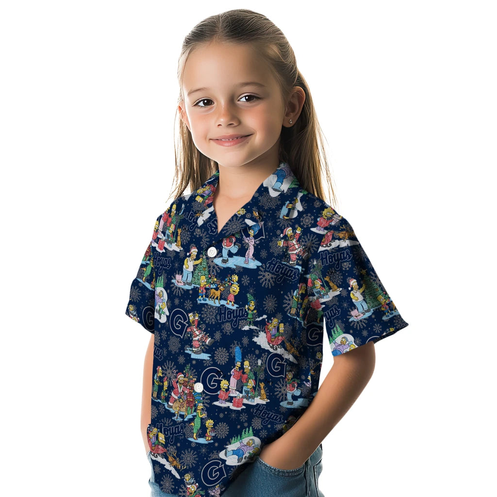 Georgetown Hoyas Hawaiian Shirt - Simpsons Christmas | Hula Hawaiian Shirts