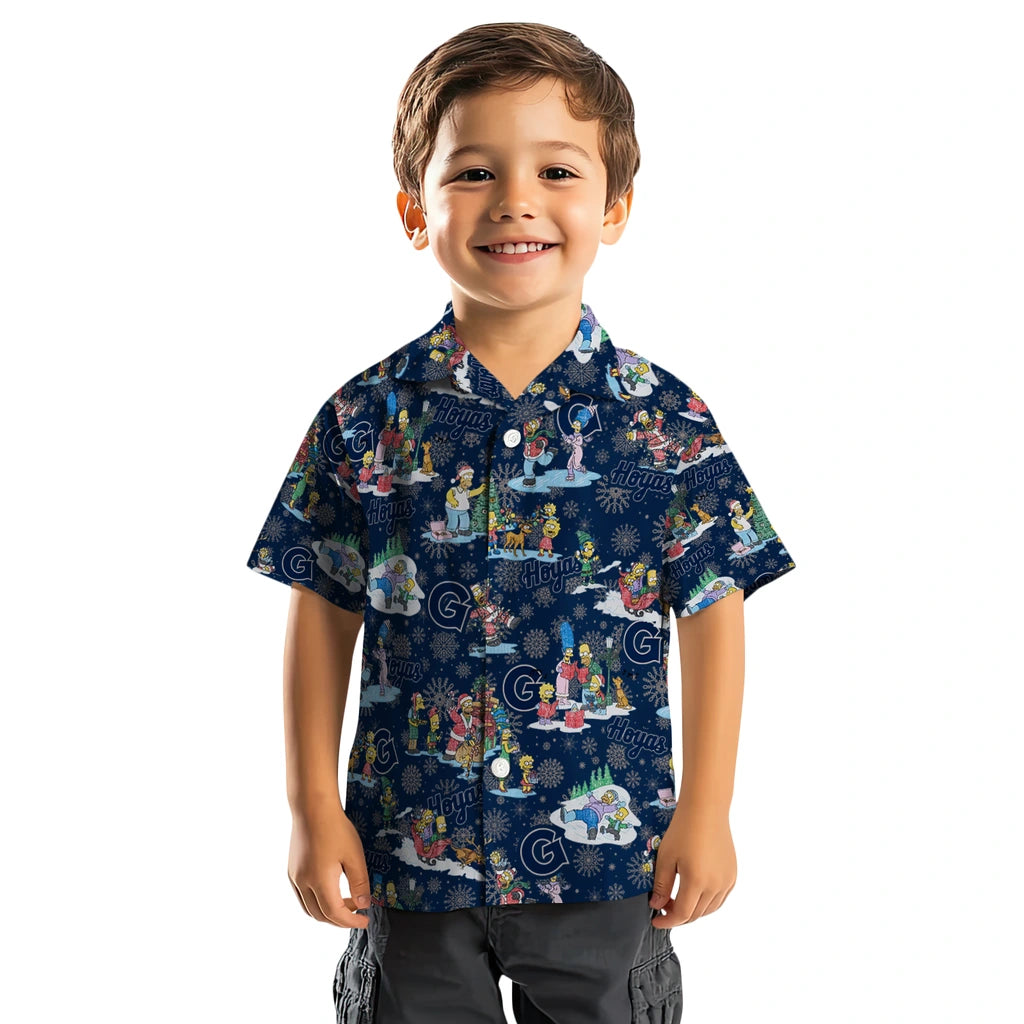 Georgetown Hoyas Hawaiian Shirt - Simpsons Christmas | Hula Hawaiian Shirts
