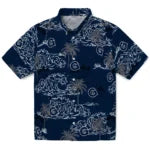 Georgetown Hoyas Hawaiian Shirt - Wave Palm | Hula Hawaiian Shirts