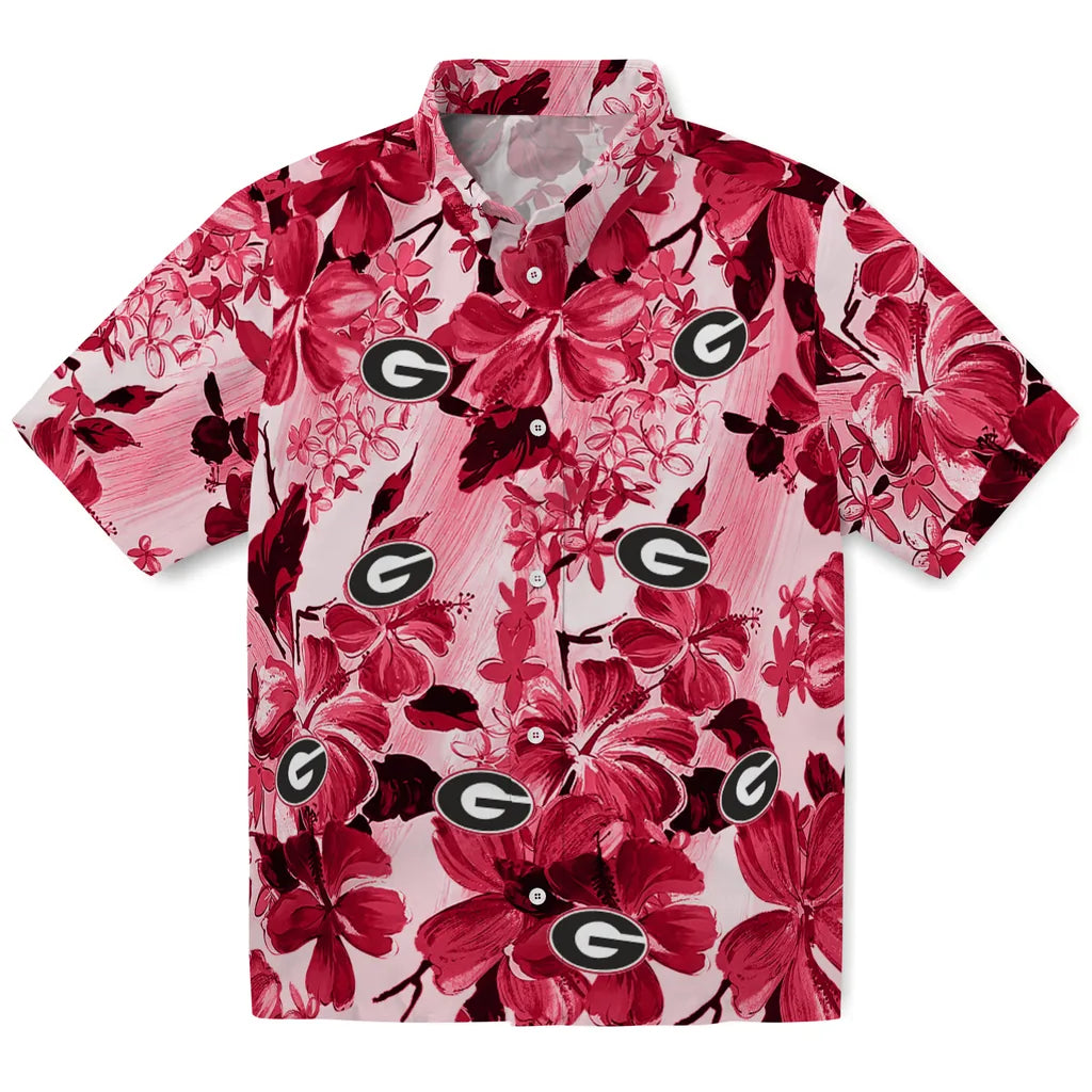 Georgia Bulldogs Hawaiian Shirt - Hibiscus Arrangement | Hula Hawaiian Shirts