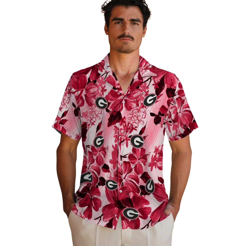 Georgia Bulldogs Hawaiian Shirt - Hibiscus Arrangement | Hula Hawaiian Shirts