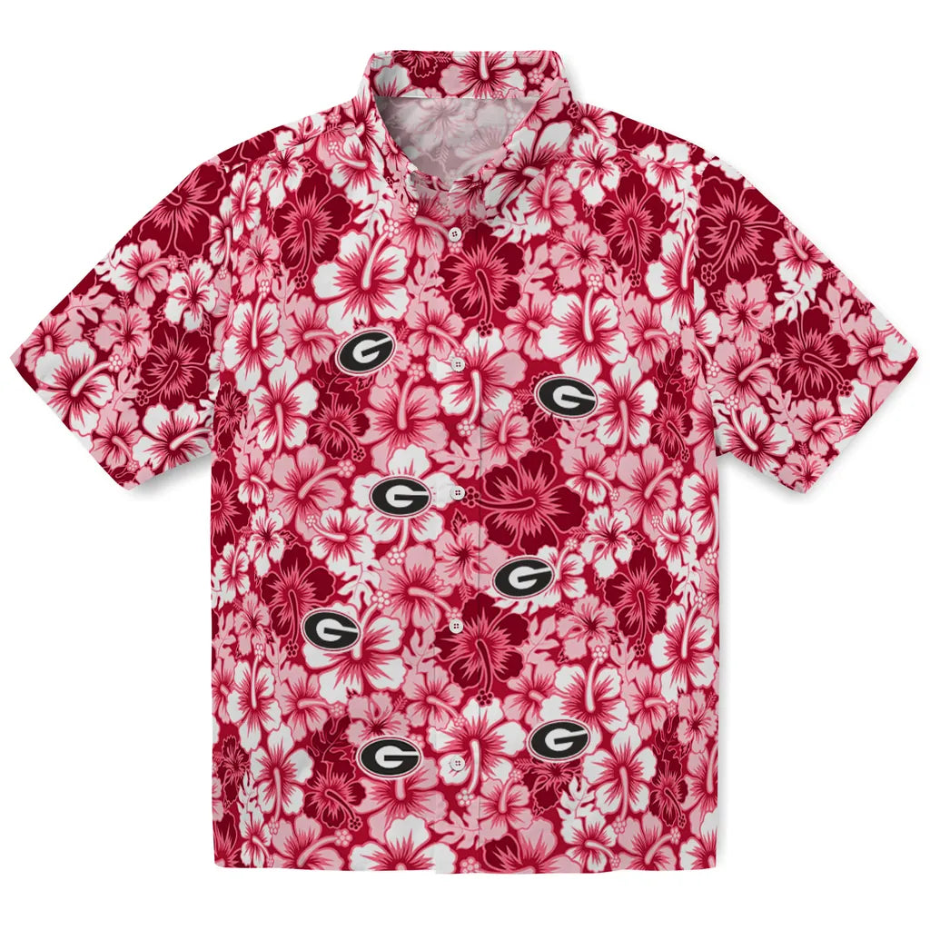 Georgia Bulldogs Hawaiian Shirt - Hibiscus Blooms | Hula Hawaiian Shirts