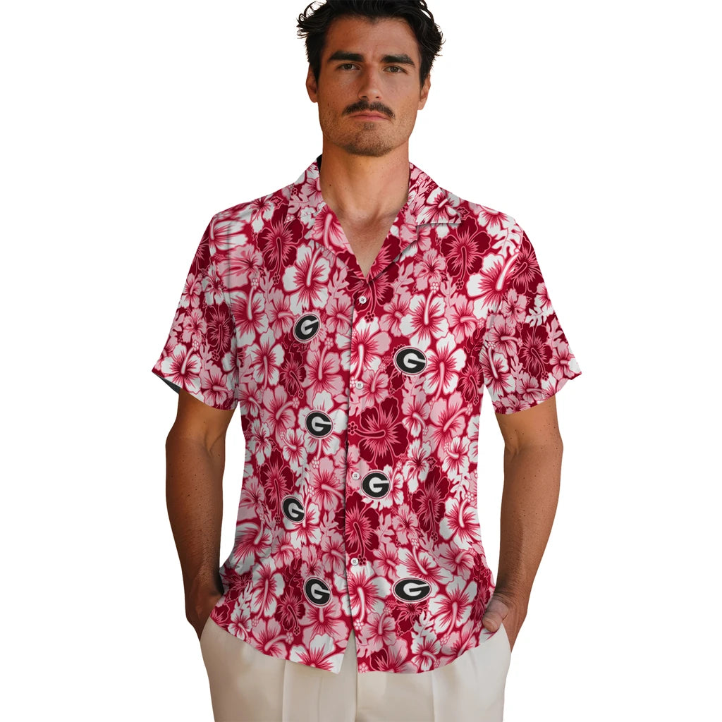 Georgia Bulldogs Hawaiian Shirt - Hibiscus Blooms | Hula Hawaiian Shirts