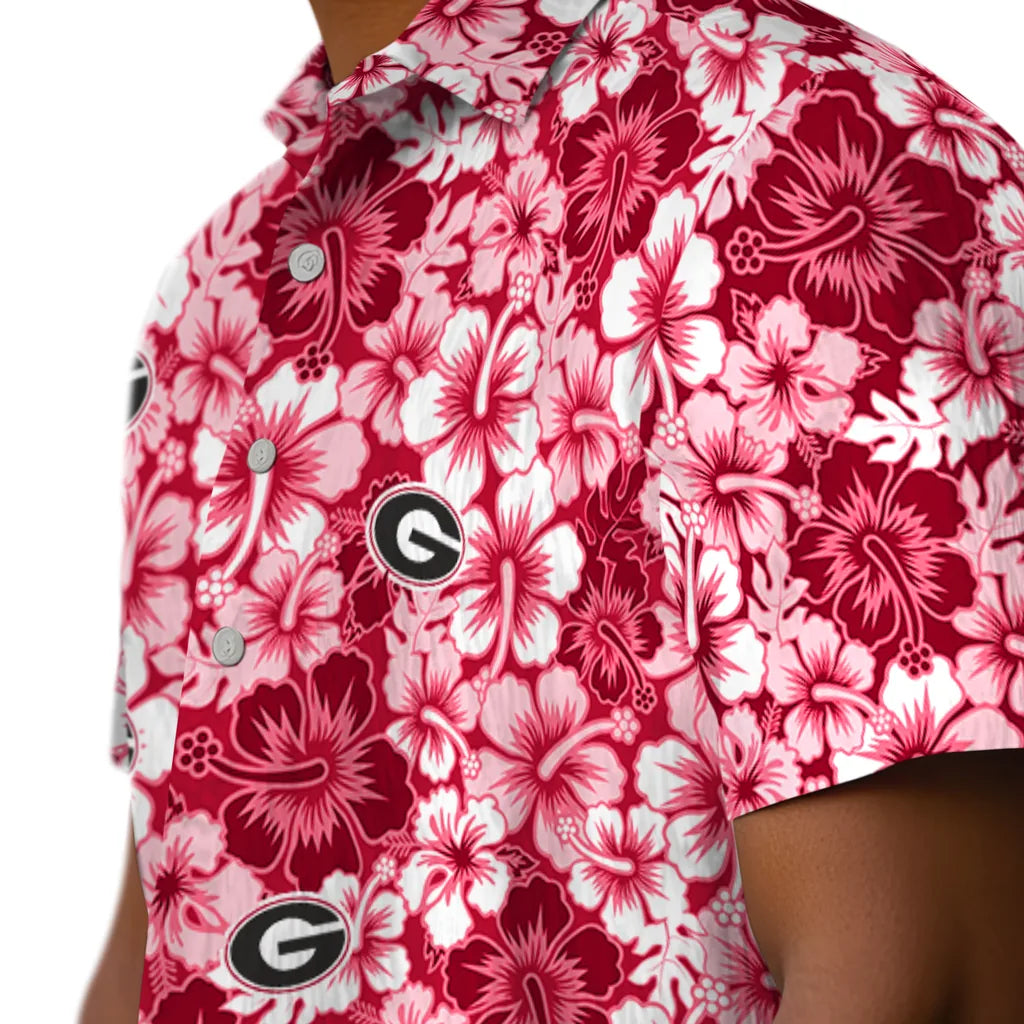 Georgia Bulldogs Hawaiian Shirt - Hibiscus Blooms | Hula Hawaiian Shirts