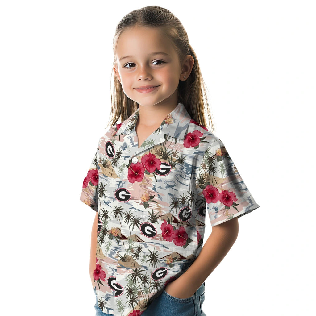 Georgia Bulldogs Hawaiian Shirt - Hibiscus Seaside | Hula Hawaiian Shirts