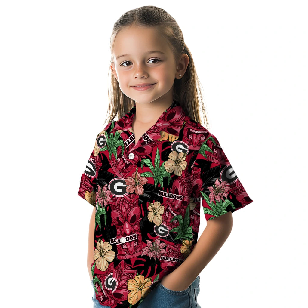 Georgia Bulldogs Hawaiian Shirt - Hibiscus Tiki Jungle | Hula Hawaiian Shirts