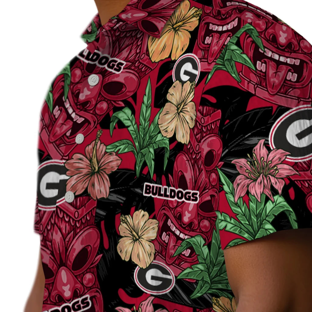 Georgia Bulldogs Hawaiian Shirt - Hibiscus Tiki Jungle | Hula Hawaiian Shirts