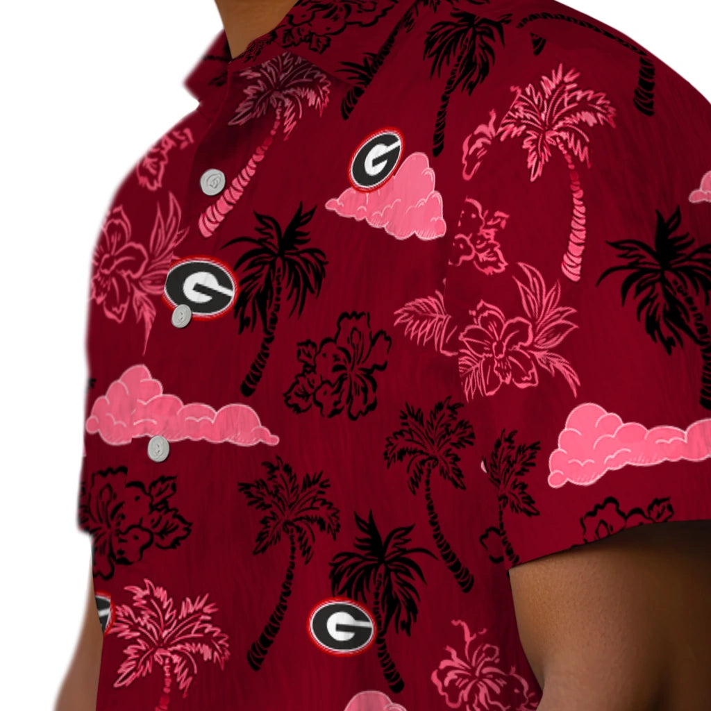 Georgia Bulldogs Hawaiian Shirt - Palm And Clouds | Hula Hawaiian Shirts