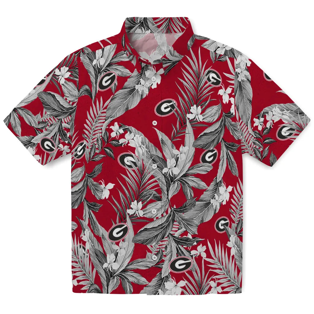 Georgia Bulldogs Hawaiian Shirt - Palm Leaves | Hula Hawaiian Shirts