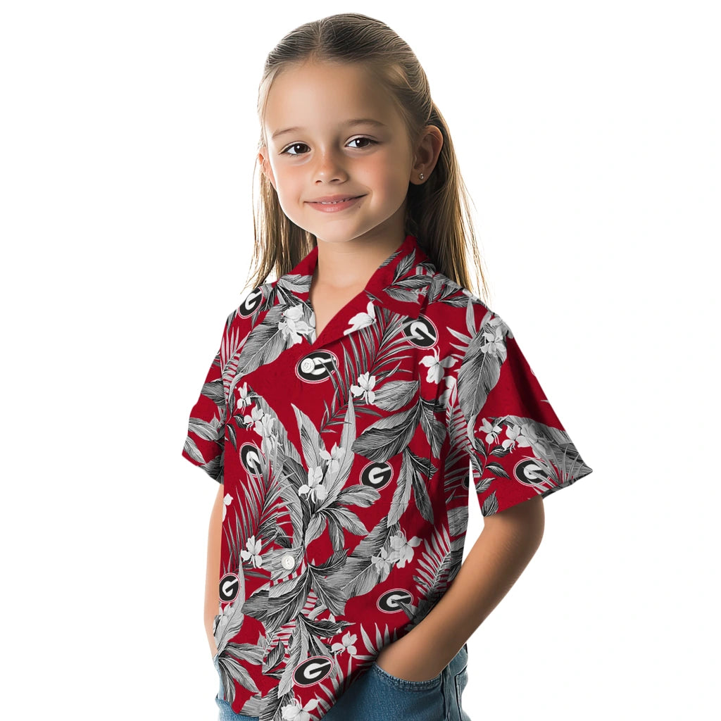 Georgia Bulldogs Hawaiian Shirt - Palm Leaves | Hula Hawaiian Shirts