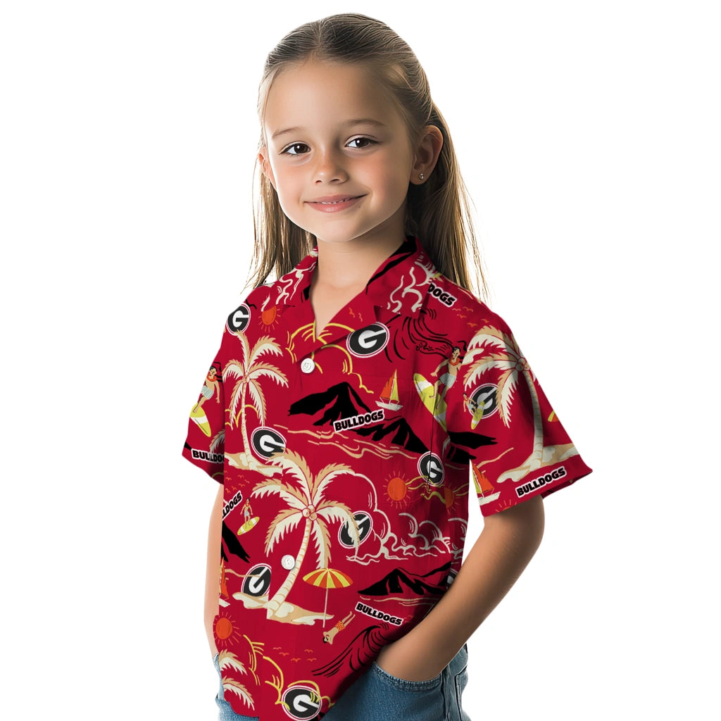 Georgia Bulldogs Hawaiian Shirt - Palm Tree Island | Hula Hawaiian Shirts