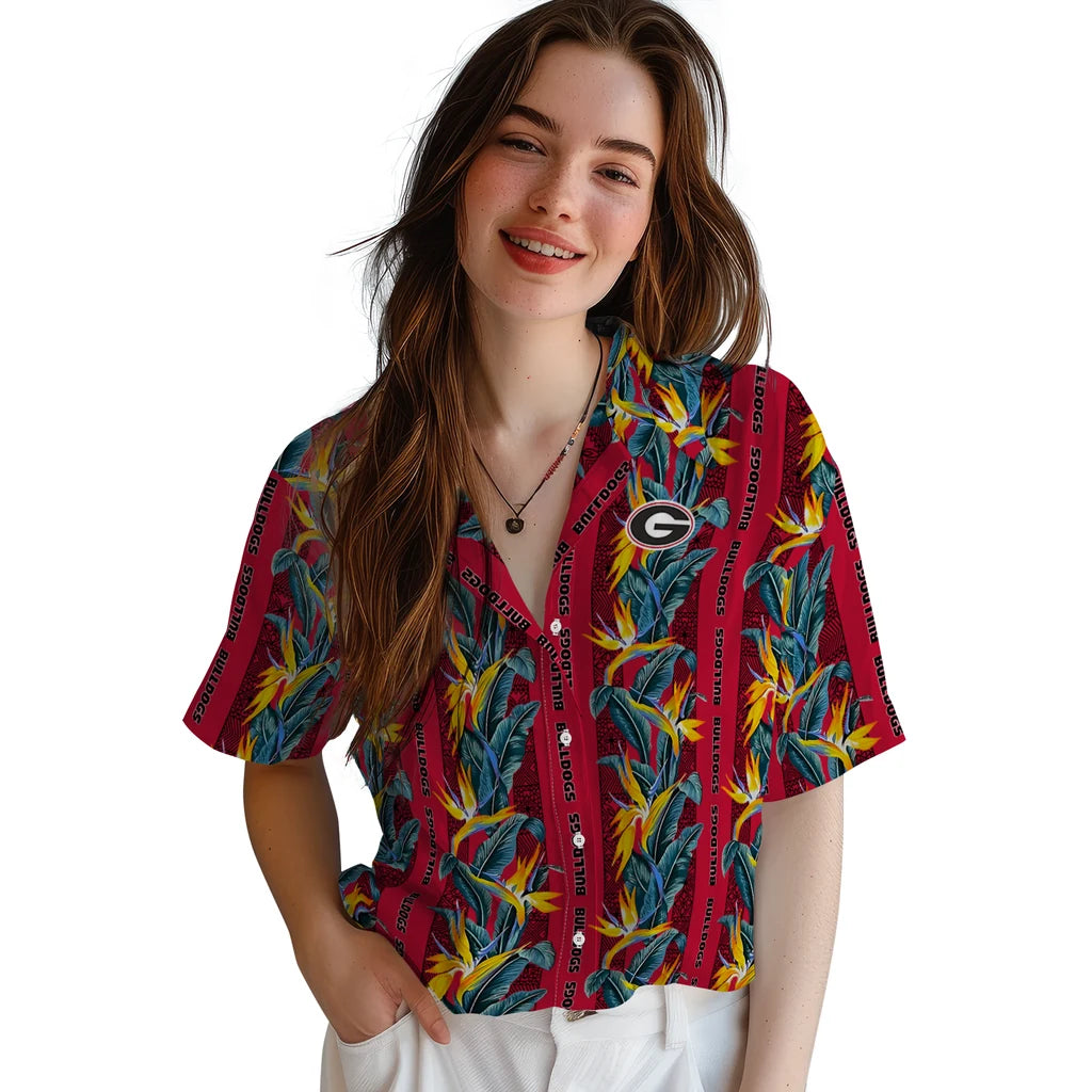 Georgia Bulldogs Hawaiian Shirt - Paradise Vines | Hula Hawaiian Shirts