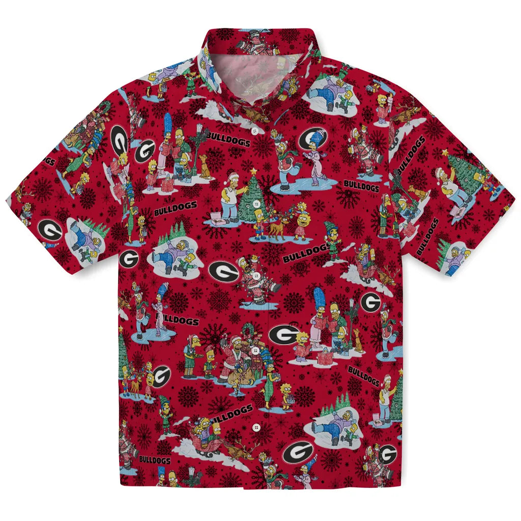 Georgia Bulldogs Hawaiian Shirt - Simpsons Christmas | Hula Hawaiian Shirts