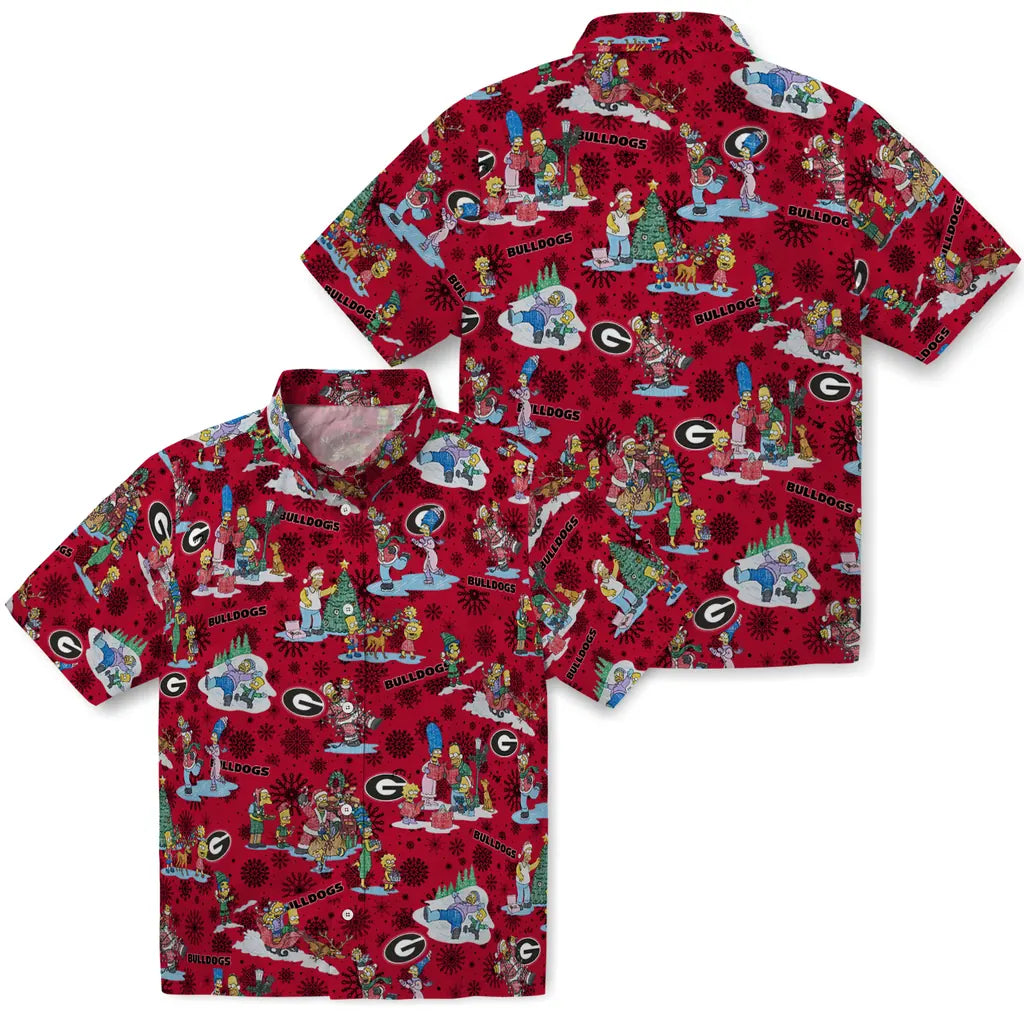 Georgia Bulldogs Hawaiian Shirt - Simpsons Christmas | Hula Hawaiian Shirts
