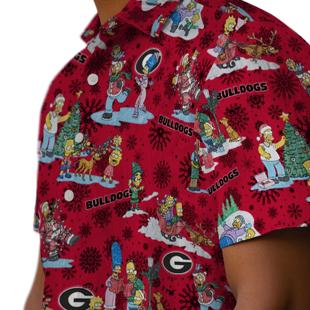 Georgia Bulldogs Hawaiian Shirt - Simpsons Christmas | Hula Hawaiian Shirts