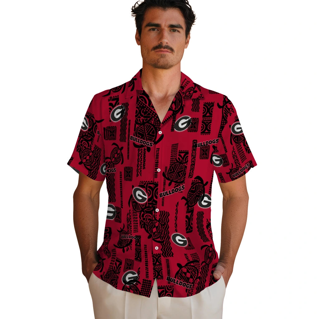 Georgia Bulldogs Hawaiian Shirt - Turtle Lines | Hula Hawaiian Shirts